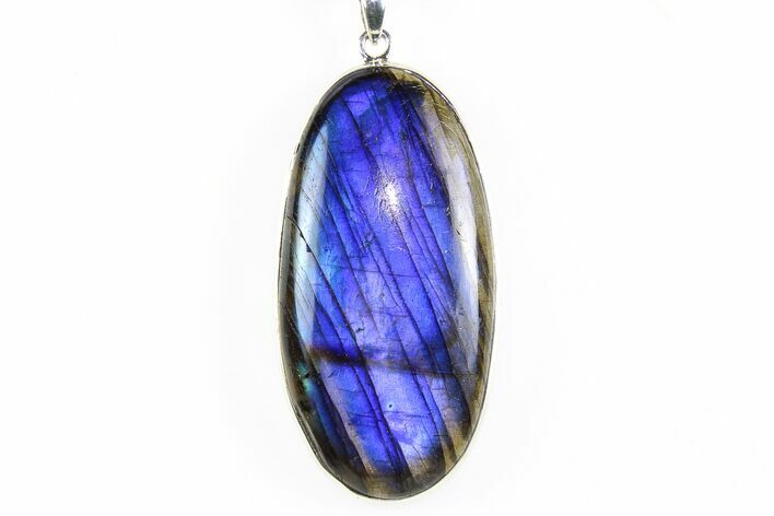 Brilliant Blue Labradorite Pendant with Chain #256339